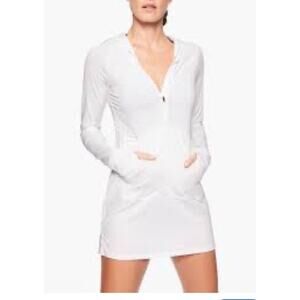 Athleta Wick-It Wader Hooded Coverup Pullover Color Cream White Size XS